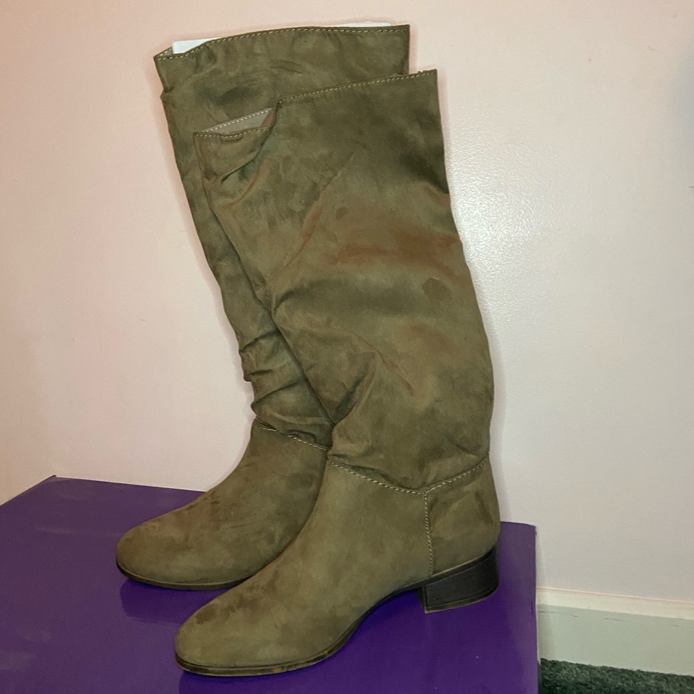 MADDEN GIRL brown suede knee high boots